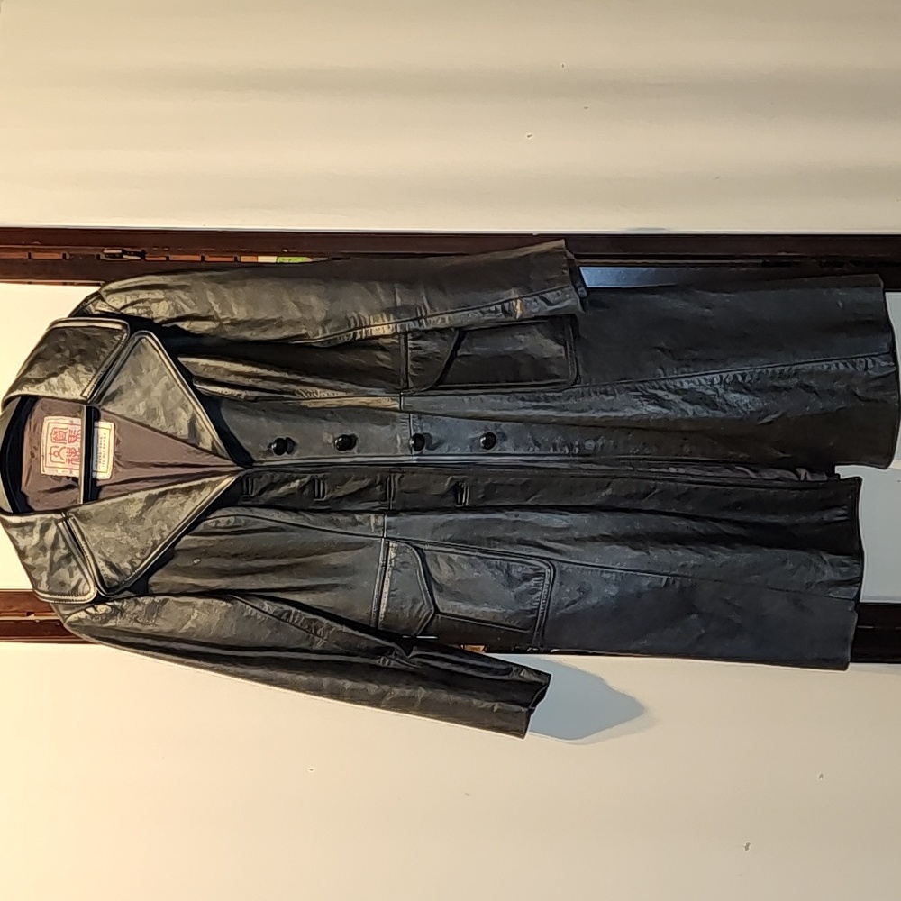 Mens Leather Long Jacket
